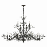 Crystal Branches 52'' Wide 12-Light Chandelier - Burnt Bronze