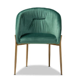 Ballard Modern Luxe and Glam Velvet Fabric Upholstered and Gold Finished Metal Dining Chair