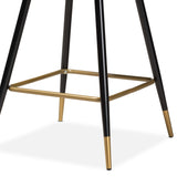 Baxton Studio Preston Modern Luxe and Glam Black Velvet Fabric Upholstered and Two-Tone Black and Gold Finished Metal 2-Piece Bar Stool Set