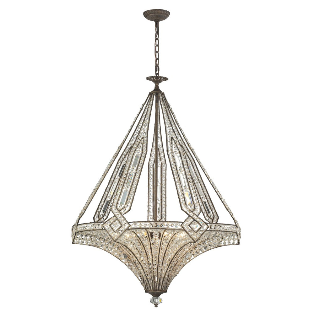 Jausten 30'' Wide 10-Light Chandelier - Antique Bronze