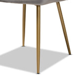 Priscilla Luxe Velvet Upholstered Dining Chair Set with Gold Finished Metal Legs for Glam Spaces