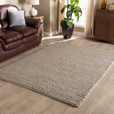 Colemar Modern and Contemporary Grey Handwoven Wool Dori Blend Area Rug