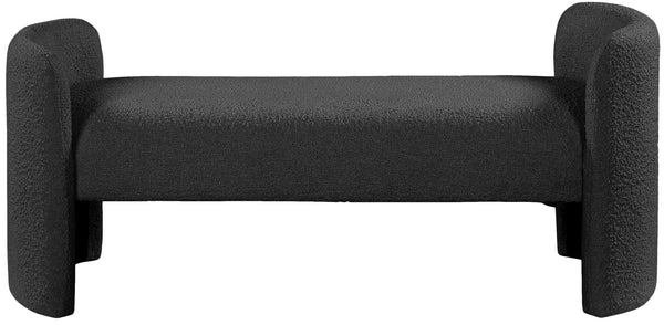 Peyton Boucle Fabric / Plywood / Foam Contemporary Black Boucle Fabric Bench - 52.5" W x 21" D x 22" H