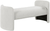 Peyton Boucle Fabric / Plywood / Foam Contemporary Cream Boucle Fabric Bench - 52.5" W x 21" D x 22" H