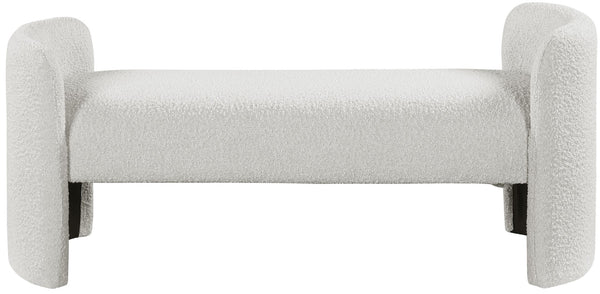 Peyton Boucle Fabric / Plywood / Foam Contemporary Cream Boucle Fabric Bench - 52.5" W x 21" D x 22" H