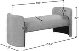 Peyton Boucle Fabric / Plywood / Foam Contemporary Grey Boucle Fabric Bench - 52.5" W x 21" D x 22" H