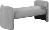 Peyton Boucle Fabric / Plywood / Foam Contemporary Grey Boucle Fabric Bench - 52.5" W x 21" D x 22" H