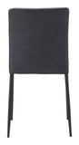 English Elm EE2753 100% Polyurethane, Plywood, Steel Modern Commercial Grade Dining Chair Set - Set of 2 Black 100% Polyurethane, Plywood, Steel