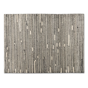 Amorica Modern and Contemporary Black and Ivory Handwoven Wool Area Rug