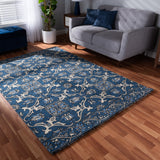 Baxton Studio Panacea Modern and Contemporary Blue Hand-Tufted Wool Area Rug