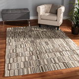 Kavir Mid-Century Modern Natural Brown Hand-Tufted Wool Area Rug