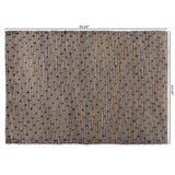 Berries Modern and Contemporary Natural Brown and Blue Handwoven Jute Blend Area Rug