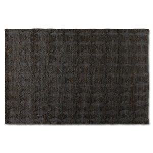 Burma Modern and Contemporary Dark Grey Hand-Knotted Hemp Area Rug