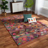 Bagleys Modern and Contemporary Multi-Colored Handwoven Fabric Area Rug