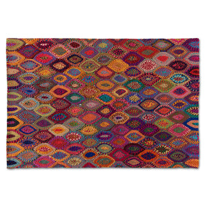 Addis Modern and Contemporary Multi-Colored Handwoven Fabric Area Rug