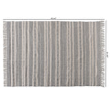 Jonas Modern and Contemporary Grey and Ivory Handwoven PET Yarn Indoor and Outdoor Area Rug