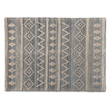 Callum Modern and Contemporary Ivory and Blue Handwoven Wool Blend Area Rug