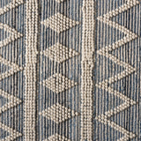 Callum Modern and Contemporary Ivory and Blue Handwoven Wool Blend Area Rug