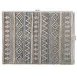 Callum Modern and Contemporary Ivory and Blue Handwoven Wool Blend Area Rug