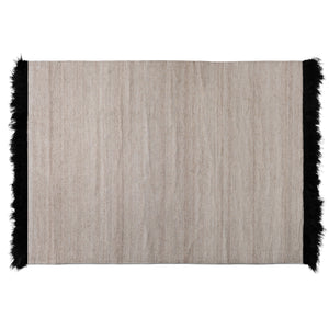 Dalston Modern and Contemporary Beige and Black Handwoven Wool Blend Area Rug