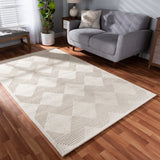 Baxton Studio Sovanna Modern and Contemporary Ivory Hand-Tufted Wool Area Rug
