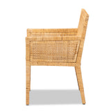 Baxton Studio Karis Modern and Contemporary Natural Finished Wood and Rattan Dining Chair
