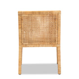 Baxton Studio Karis Modern and Contemporary Natural Finished Wood and Rattan Dining Chair