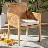 Baxton Studio Karis Modern and Contemporary Natural Finished Wood and Rattan Dining Chair