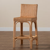 Baxton Studio Athena Modern and Contemporary Natural Finished Rattan Counter Stool