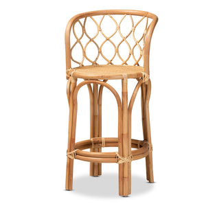 Baxton Studio Diana Modern and Contemporary Natural Finished Rattan Counter Stool