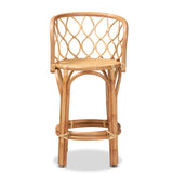 Baxton Studio Diana Modern and Contemporary Natural Finished Rattan Counter Stool