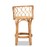 Baxton Studio Diana Modern and Contemporary Natural Finished Rattan Counter Stool