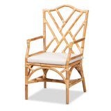 Delta Modern and Contemporary Natural Finished Rattan Dining Chair