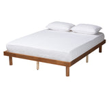 Winston Mid-Century Modern Walnut Brown Finished Wood King Size Platform Bed frame