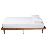 Baxton Studio Winston Mid-Century Modern Walnut Brown Finished Wood King Size Platform Bed frame