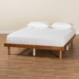 Baxton Studio Winston Mid-Century Modern Walnut Brown Finished Wood King Size Platform Bed frame