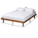 Baxton Studio Winston Mid-Century Modern Walnut Brown Finished Wood King Size Platform Bed frame