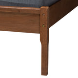 Baxton Studio Eridian Mid-Century Modern Walnut Brown Finished Wood and Natural Rattan King Size Platform Bed