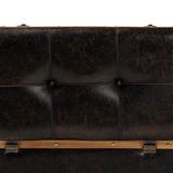 Baxton Studio Gendry Modern Rustic Transitional Dark Brown Faux Leather Upholstered and Oak Brown Finished Wood Small Storage Ottoman