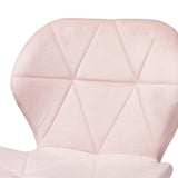 Savara Contemporary Glam and Luxe Blush Pink Velvet Fabric and Gold Metal Swivel Office Chair