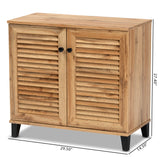 Coolidge Modern and Contemporary Oak Brown Finished Wood 2-Door Shoe Storage Cabinet