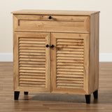 Coolidge Modern and Contemporary Oak Brown Finished Wood 1-Drawer Shoe Storage Cabinet