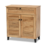 Coolidge Modern and Contemporary Oak Brown Finished Wood 1-Drawer Shoe Storage Cabinet