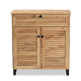 Coolidge Modern and Contemporary Oak Brown Finished Wood 1-Drawer Shoe Storage Cabinet