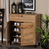 Coolidge Modern and Contemporary Oak Brown Finished Wood 1-Drawer Shoe Storage Cabinet