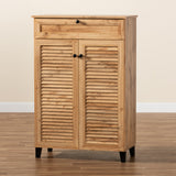 Coolidge Modern and Contemporary Oak Brown Finished Wood 5-Shelf Shoe Storage Cabinet