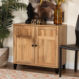 Glidden Modern and Contemporary Oak Brown Finished Wood 2-Door Shoe Storage Cabinet