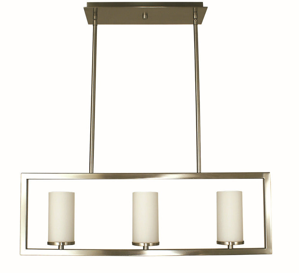 Framburg 3-Light Brushed Nickel Theorem Island Chandelier 1193 BN