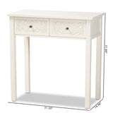 Lambert Classic and Traditional White Finished Wood 2-Drawer Console Table