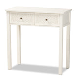 Lambert Classic and Traditional White Finished Wood 2-Drawer Console Table